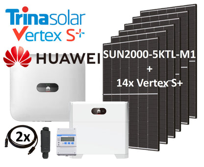 PV-Set: 14x Trina 445W = 6,23 kW mit  5 kW Hybrid-Wechselrichter Huawei Sun2000-5KTL-M1 HC