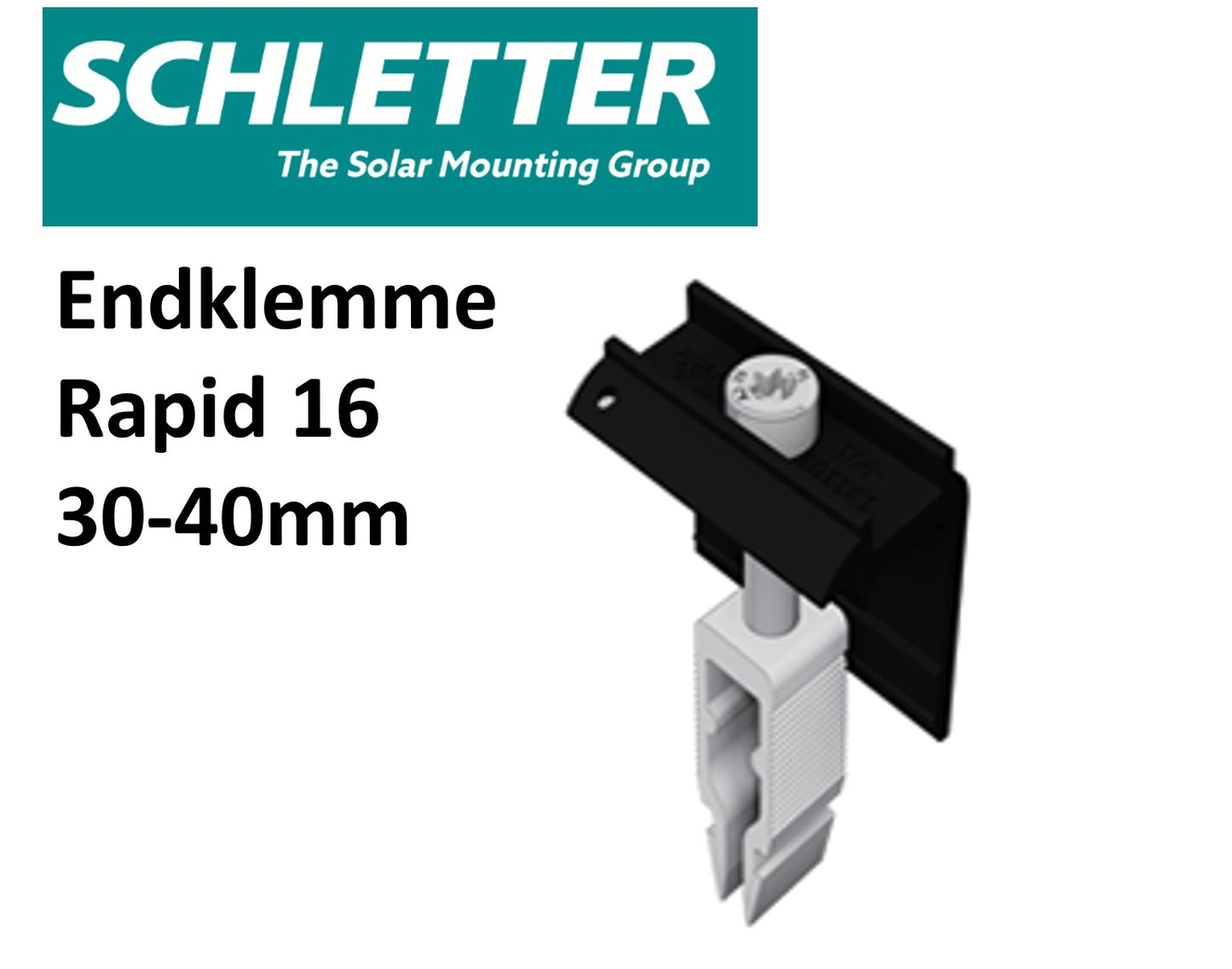 Schletter Endklemme Rapid 16, 30-40mm, schwarz