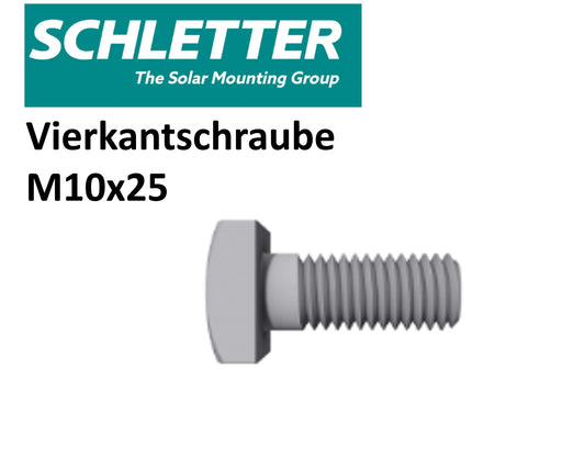 Schletter M10x25 Vierkantschraube