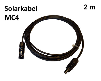 Solarkabel mit Stecker und Buchse, schwarz