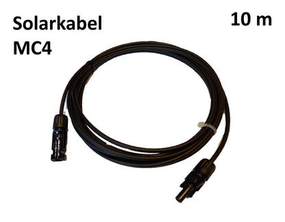 Solarkabel mit Stecker und Buchse, schwarz