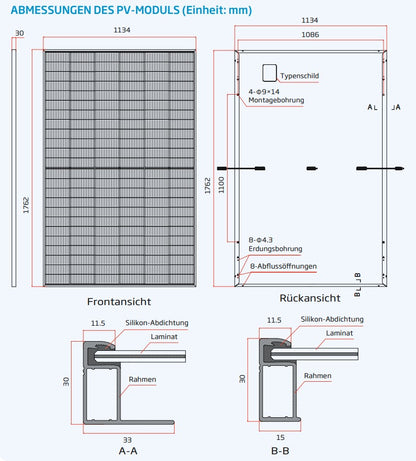 Trina Solar Vertex S+ 445 Wp Solarmodul, schwarzer Rahmen